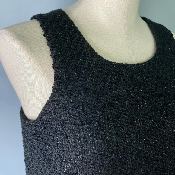 Lauren James Black Tweed Austen Dress Metallic Sparkle Lined Shift Dress Size S - Picture 11 of 16
